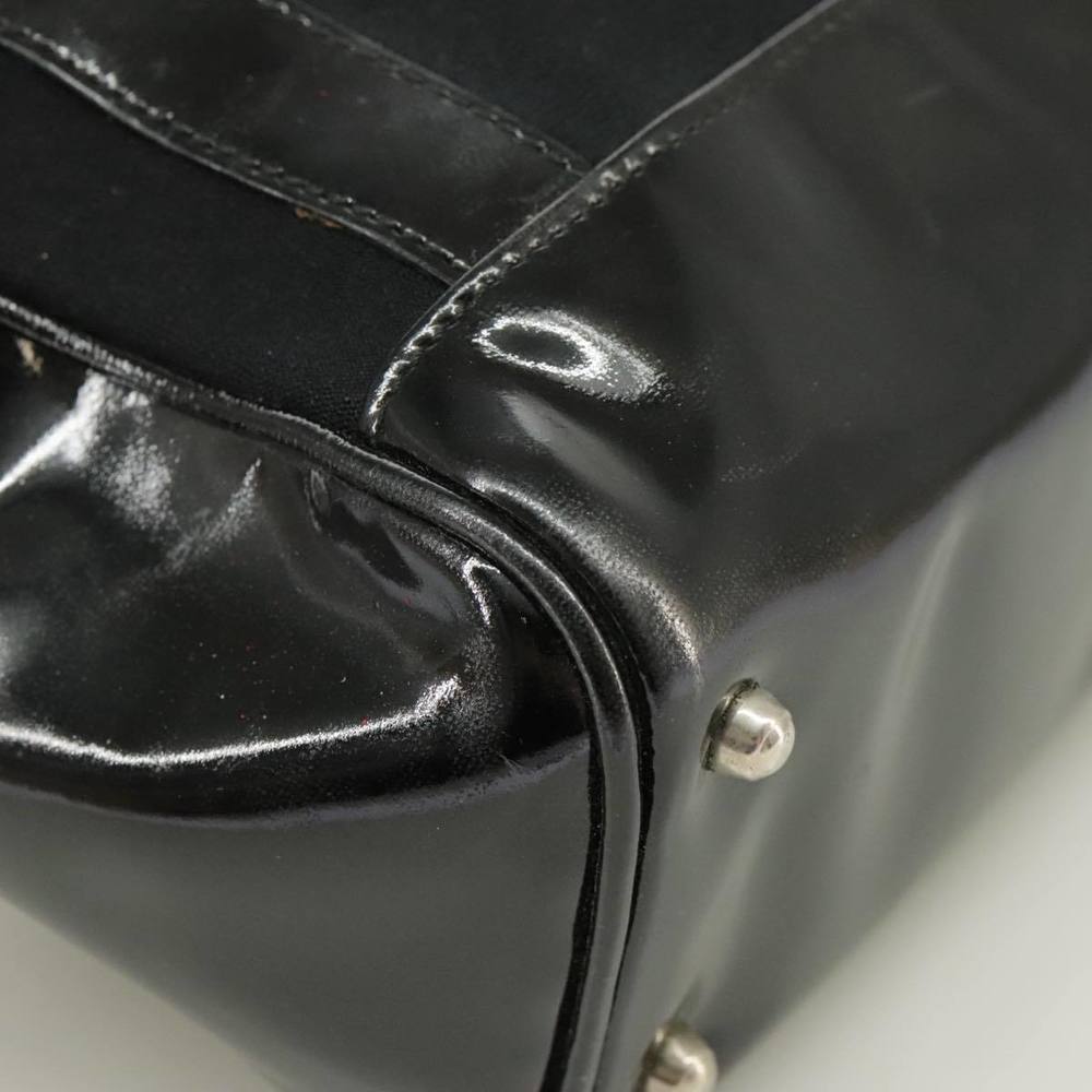 GUCCI Hand Bag Enamel Black Auth ti2465 - Picture 14 of 16